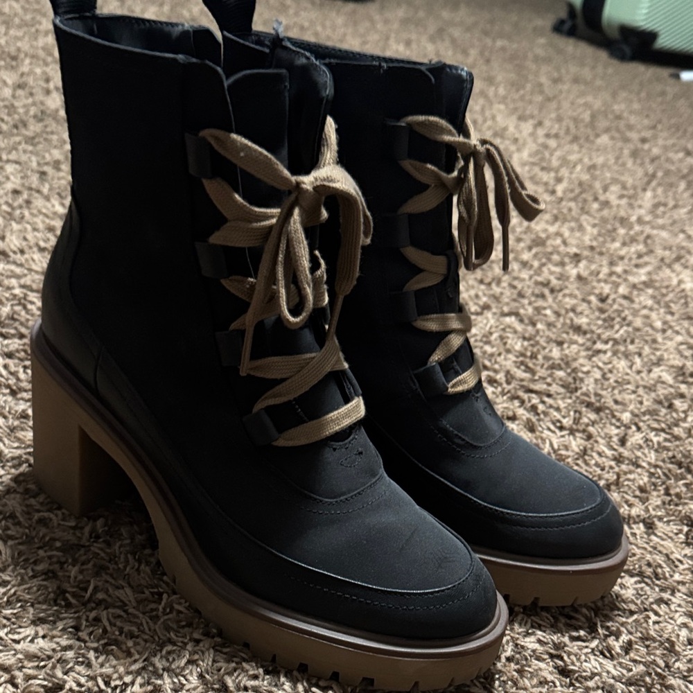 Thread & Supply Black and Brown Lace Up Boots